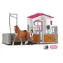 Schleich 72177 Horse Club, Aire de lavage avec box à cheval, figurine cheval et cavalier, pour enfants dès 5 ans