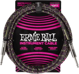 ERNIE BALL Câble d'instrument tressé Jack-Jack 3 m - Purple Python