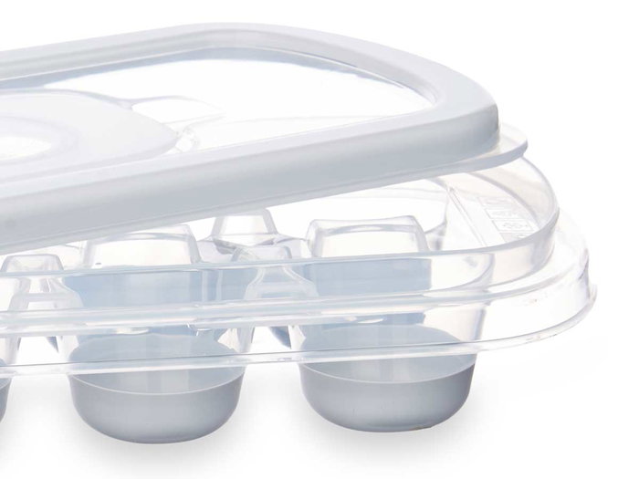 LEKNES Cubitera 12 compartiments en silicone Blanco-Gris