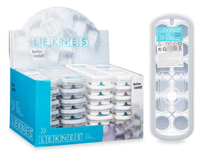 LEKNES Cubitera 12 compartiments en silicone Blanco-Gris