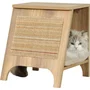 Zolux Console Boréal pour Chat 3-en-1 - Griffoir Sisal, Couchage et Table d'Appoint 43.5 cm - Beige - Meuble Design Français