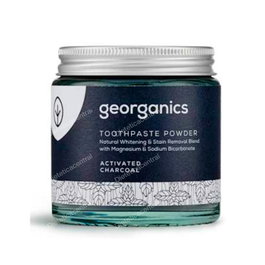 Georganics Dentifrico Mineral Carbon Activado 120 Ml - Dentifrice en poudre au charbon actif, blanchissant et naturel, sans fluor ni SLS, végane