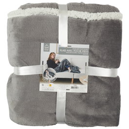 Home Deco Factory Couverture Grise 127x178 cm pour Pied de Lit