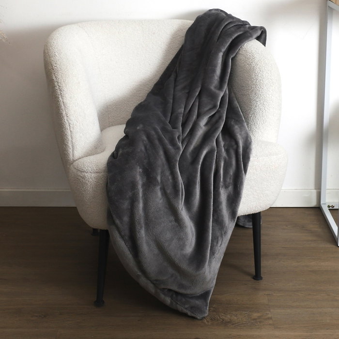 Home Deco Factory Couverture Grise 127x178 cm pour Pied de Lit