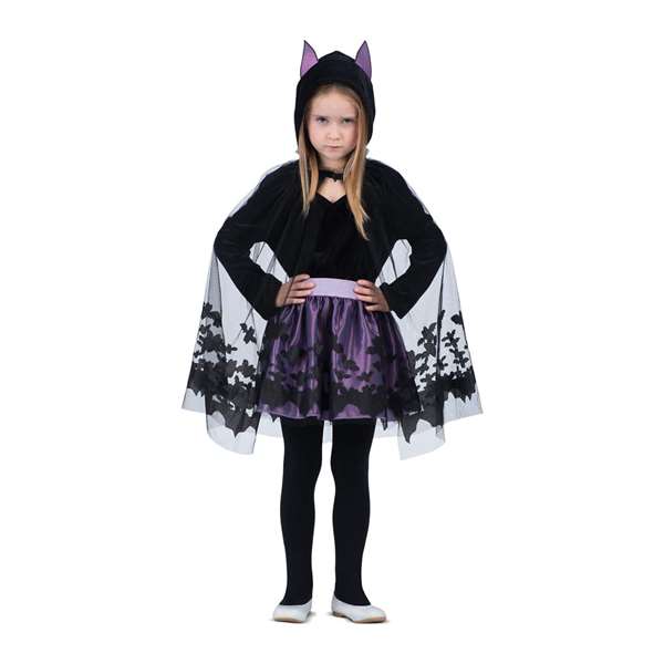My Other Me Déguisement Chauve-souris Violet Taille 7-9 Ans - Ensemble avec Capuche, Jupe et Cape