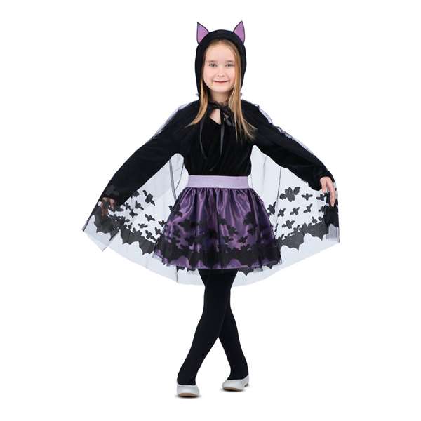 My Other Me Déguisement Chauve-souris Violet Taille 7-9 Ans - Ensemble avec Capuche, Jupe et Cape