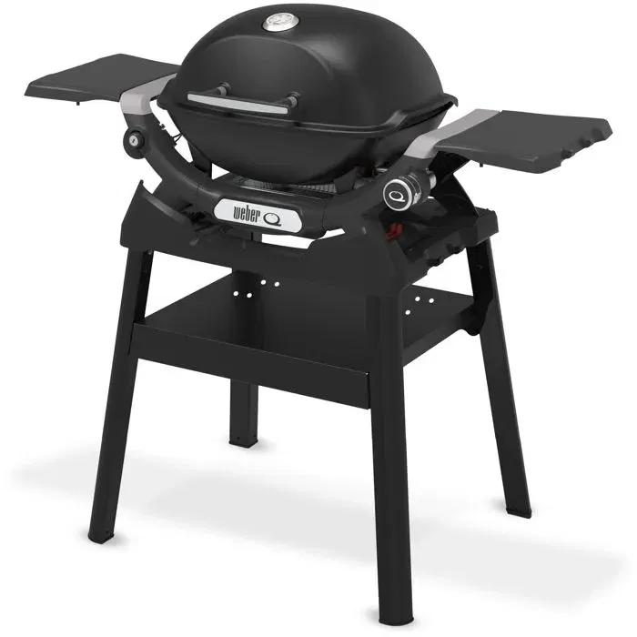 Weber Q1200N - Barbecue à gaz sur support, 1 brûleur 2.94 kW, allumage piézo, noir, surface cuisson 46x36 cm, 8 personnes