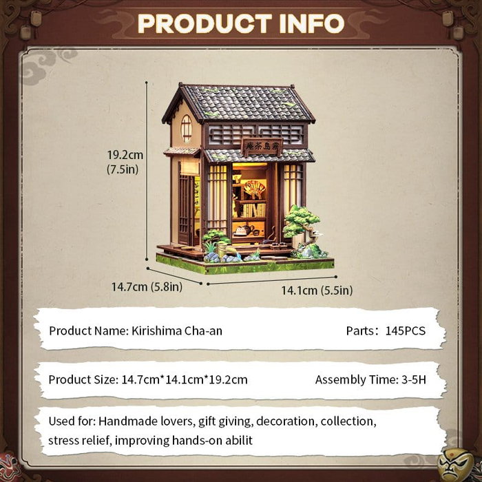 Maquette Miniature House Kirishima Cha-an 19 x 14 cm