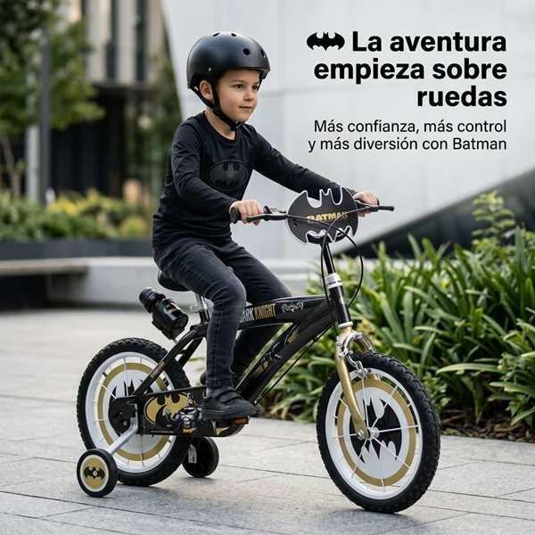 Toimsa Bicicleta Batman 16" pour enfants de 5 à 8 ans, vélo en fer 16 pouces