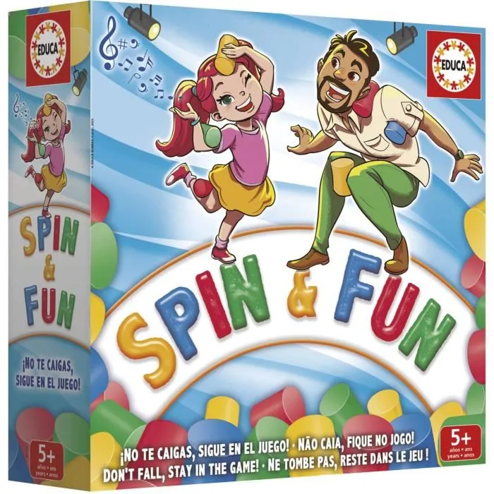Educa Spin & Fun - Jeu d'équilibre et d'agilité pour 2 à 4 joueurs - À partir de 5 ans
