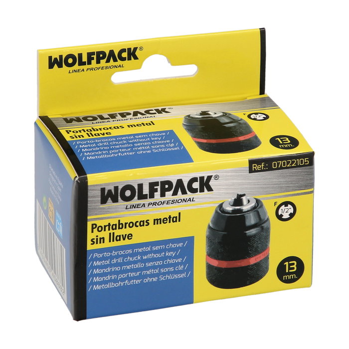WOLFPACK LINEA PROFESIONAL Mandrin métallique sans clé 1/2'' femelle pour mèches jusqu'à 13 mm