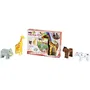 KLEIN 0065 - Puzzle magnétique Funny Puzzle 4 grands animaux en plastique (cheval, vache, girafe, éléphant) - 16 pièces interchangeables - Jouet éducatif dès 12 mois