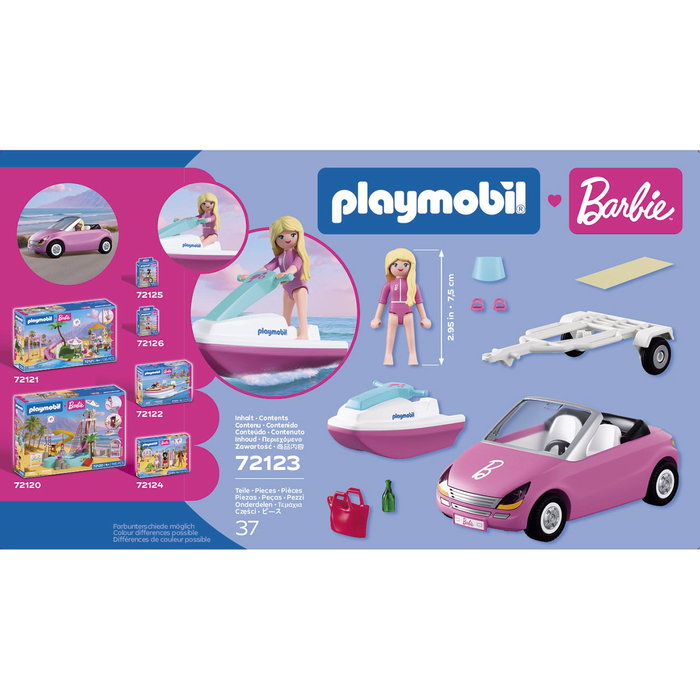 Playmobil Barbie Descapotable avec Moto Aquatique 72123 - Jeu d'Eau et Plage, Langue Espagnole, +4 Ans Playmobil Barbie Descapotable avec Moto Aquatique 72123 - Jeu d'Eau et Plage, Langue Espagnole, +4 Ans