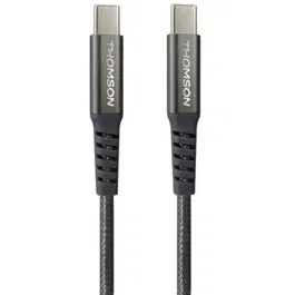 Thomson - Câble USB-C vers USB-C 100W, Charge Rapide & Transfert de Données, Longueur 1.5m, Résistance 30 000 Torsions