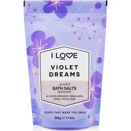 I Love Sel de bain Rêves violets Signature Collection 500 g