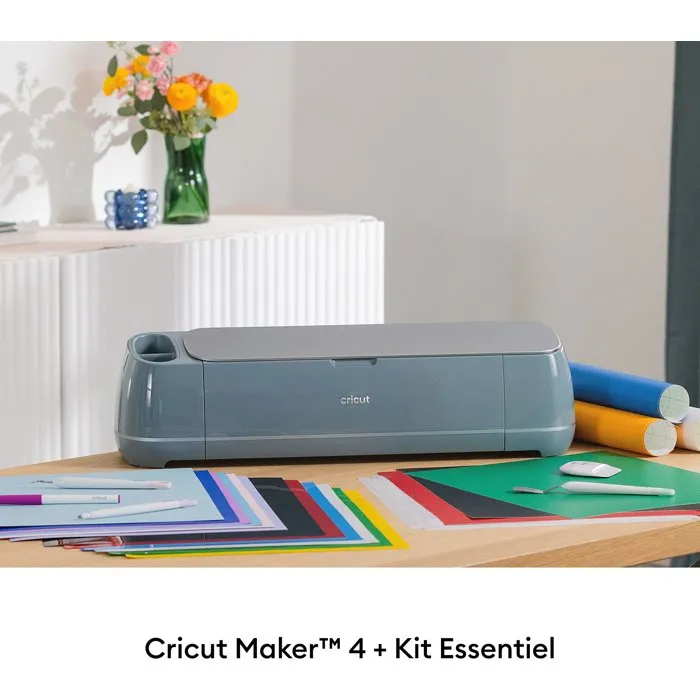 Cricut Maker 4 Pack Maker + kit essentiel, Gris