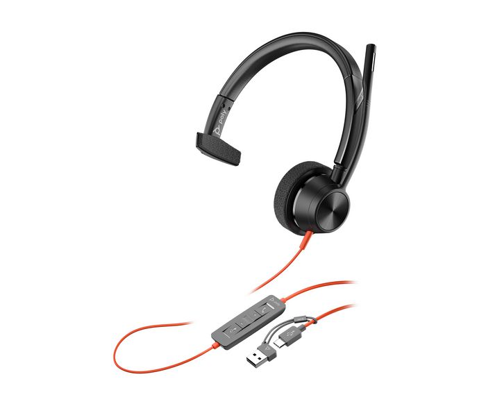 Poly Micro-casque Blackwire 3310 certifié Microsoft Teams avec adaptateur USB-C/A Poly Micro-casque Blackwire 3310 certifié Microsoft Teams avec adaptateur USB-C/A