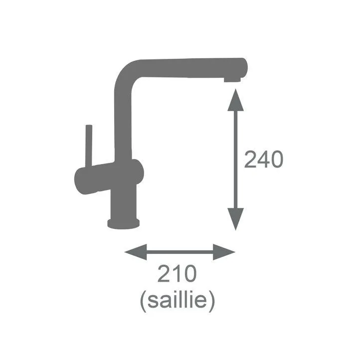 Edouard Rousseau CARRÉ - Mitigeur d'évier avec douchette extractible chromé, débit économique 5.5 L/min, mécanisme à cartouche céramique Ø 35 mm