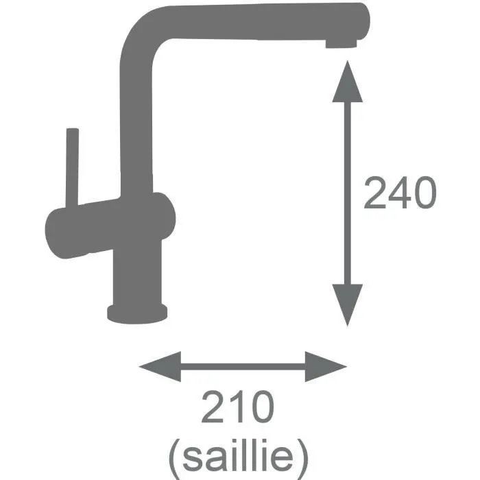 Edouard Rousseau CARRÉ - Mitigeur d'évier avec douchette extractible chromé, débit économique 5.5 L/min, mécanisme à cartouche céramique Ø 35 mm