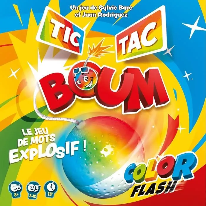 Asmodee Tic Tac Boum Color Flash - Jeu de société explosif en français - Trouvez des mots avant l'explosion de la bombe qui change de couleur