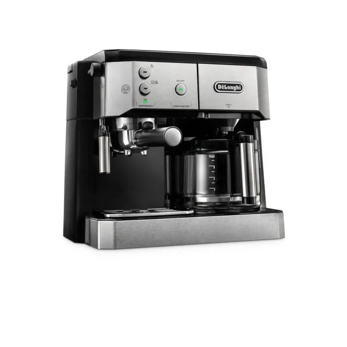 Delonghi BCO421.S - Machine à café à pompe 15 bars (Expresso, Filtre, Dosettes ESE) - Chaudière inox - Réservoir 1L - 1750W Delonghi BCO421.S - Machine à café à pompe 15 bars (Expresso, Filtre, Dosettes ESE) - Chaudière inox - Réservoir 1L - 1750W