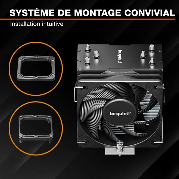 Be Quiet! Pure Rock Slim 3 - Ventirad CPU pour configurations PC compactes - Ventilateur 100 mm - Système de montage intuitif