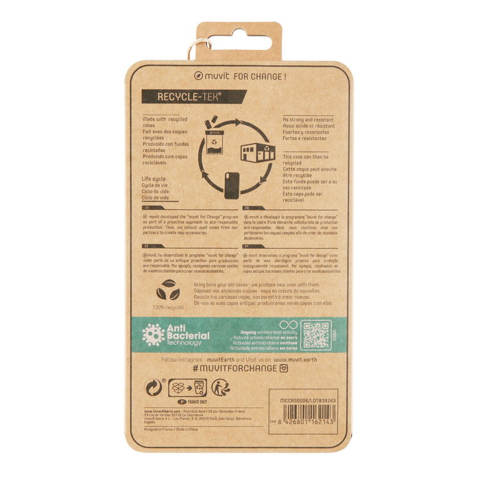 Protection pour téléphone portable Muvit for Change iPhone X/XS Transparent