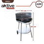 Color Baby Barbecue à charbon de bois rond Aktive, 51 cm x 51 cm x 82 cm
