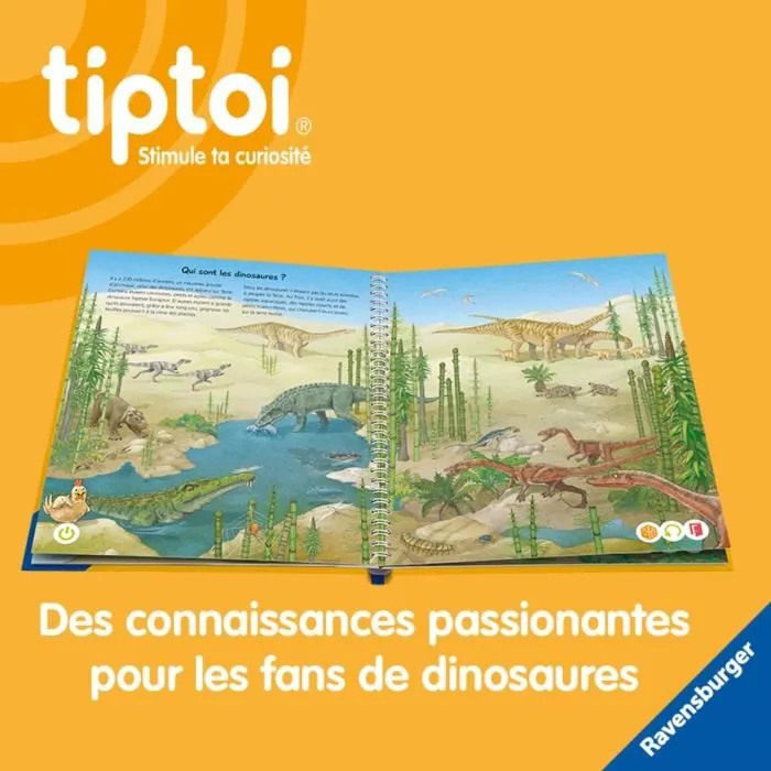 Ravensburger - tiptoi Livre interactif éducatif sans écran - Je découvre les dinosaures - 13099013 - Pour enfant à partir de 4 ans