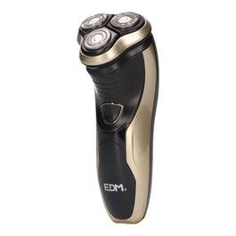 Edm Rasoir électrique rechargeable 3 W, triple tête flottante, autonome 45 min, noir et doré