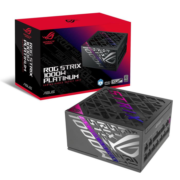 Asus ROG Strix Alimentation PC Gaming 1000W Platinum (ATX 3.1, PCIe 5.0, 80 Plus Platinum, GaN MOSFET, 0dB, Technologie GPU-First, Certifié Cybenetics Lambda A+, Garantie 10 ans)