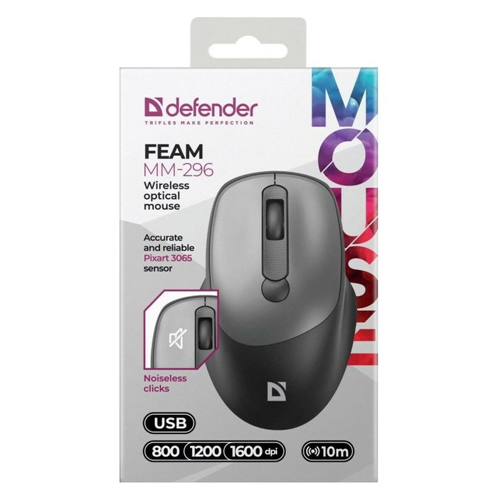 Defender Souris sans fil Defender MM-296 Gris Defender Souris sans fil Defender MM-296 Gris