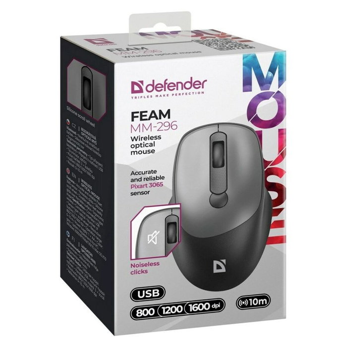 Defender Souris sans fil Defender MM-296 Gris Defender Souris sans fil Defender MM-296 Gris