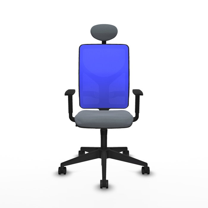 Piqueras y Crespo Chaise de Bureau Motilla avec Appui-tête et Mécanisme Synchrone Gris et Bleu