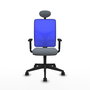 Piqueras y Crespo Chaise de Bureau Motilla avec Appui-tête et Mécanisme Synchrone Gris et Bleu