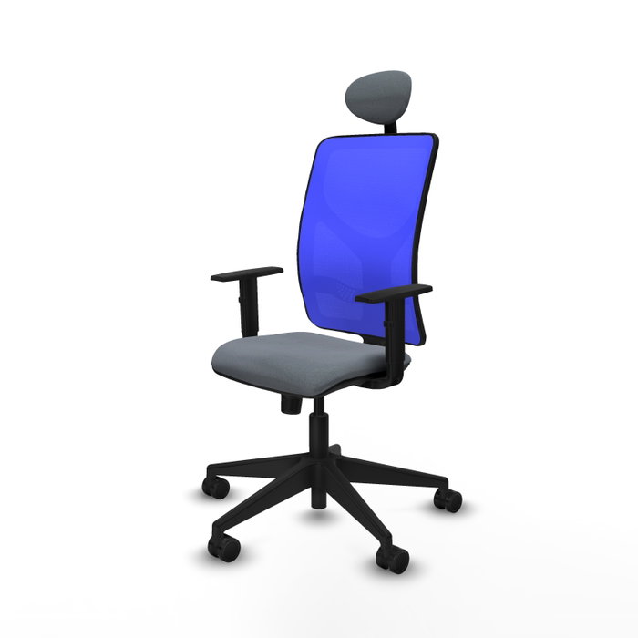 Piqueras y Crespo Chaise de Bureau Motilla avec Appui-tête et Mécanisme Synchrone Gris et Bleu