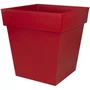 Eda Pot Carré TOSCANE 50 cm 87L Rouge Rubis Anti-UV Résistant au Gel pour Intérieur Extérieur Jardin Terrasse 49.5x49.5x52.5 cm