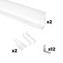 Emuca Kit de 2 profilés supérieurs Gola, 2,35 m, Blanc
