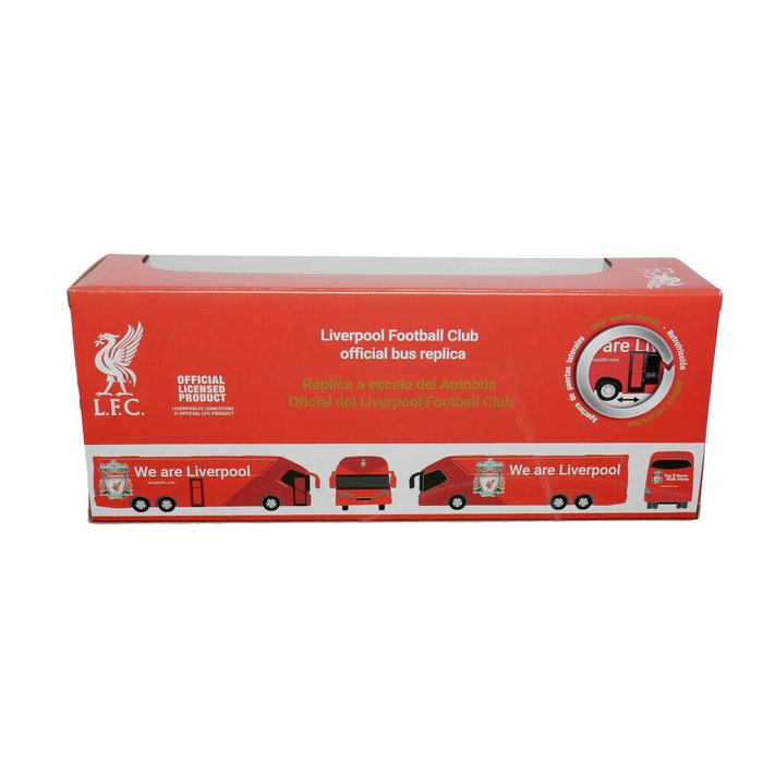 BANBO TOYS Autobus Liverpool Football Club 1:50 - 29,5x22,8x25cm - Ouverture des portes latérales et rétro-friction - Jouet pour enfant dès 3 ans