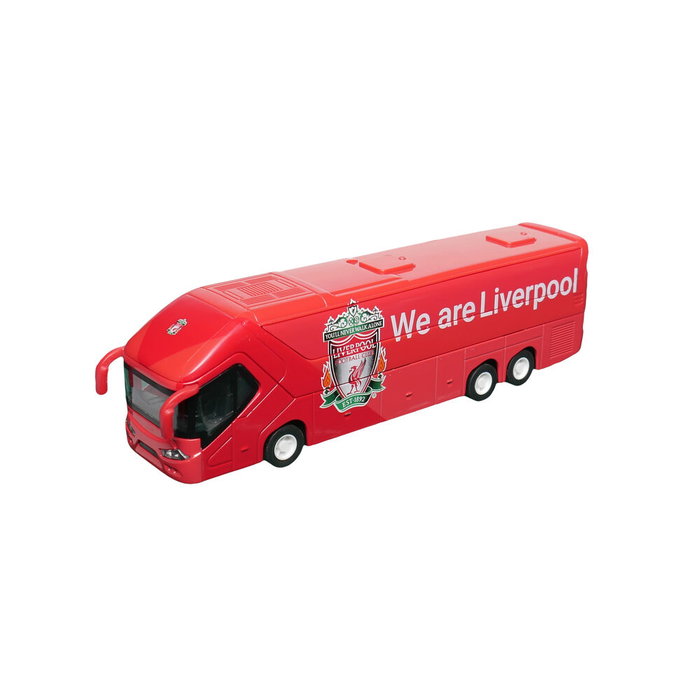 BANBO TOYS Autobus Liverpool Football Club 1:50 - 29,5x22,8x25cm - Ouverture des portes latérales et rétro-friction - Jouet pour enfant dès 3 ans
