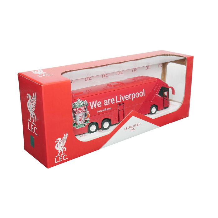 BANBO TOYS Autobus Liverpool Football Club 1:50 - 29,5x22,8x25cm - Ouverture des portes latérales et rétro-friction - Jouet pour enfant dès 3 ans