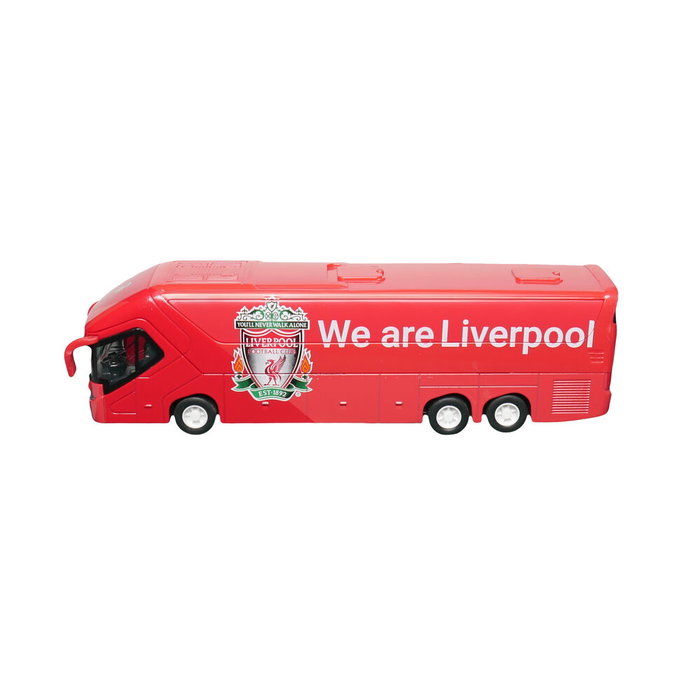 BANBO TOYS Autobus Liverpool Football Club 1:50 - 29,5x22,8x25cm - Ouverture des portes latérales et rétro-friction - Jouet pour enfant dès 3 ans