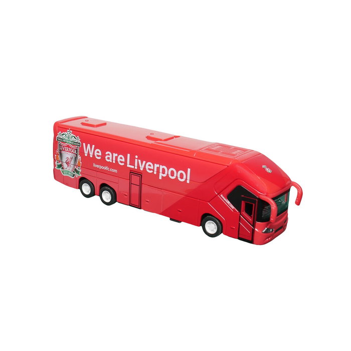 BANBO TOYS Autobus Liverpool Football Club 1:50 - 29,5x22,8x25cm - Ouverture des portes latérales et rétro-friction - Jouet pour enfant dès 3 ans