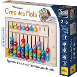 Lisciani Giochi Compose-mots - Jeu éducatif Montessori - Tableau en Bois avec Lettres et Chiffres Magnétiques pour Enfants 3 à 6 Ans