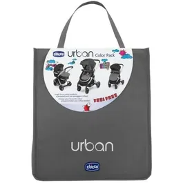 Chicco Pack Color Urban - Accessoires pour poussette Urban Plus : couvre-jambes, canopy protecteur, réducteur, kit confort - Anthracite