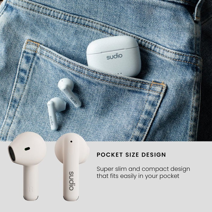 Écouteurs in Ear Bluetooth Sudio A1 True Wireless Blanc