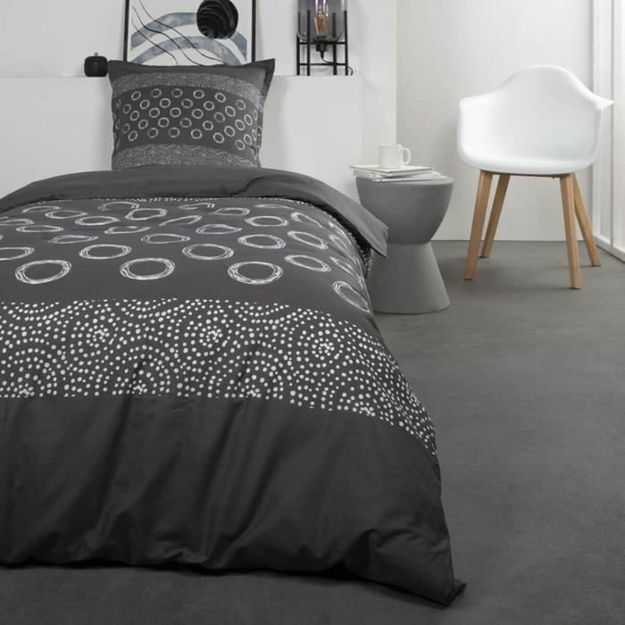 Today Parure de lit Gael 140x200 cm Gris Imprimé Today Parure de lit Gael 140x200 cm Gris Imprimé