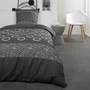 Today Parure de lit 1 personne 100% Coton - Housse de couette 140x200 cm et taie 65x65 cm - Imprimé Gris Gael - Référence TODAY-LIT-1P