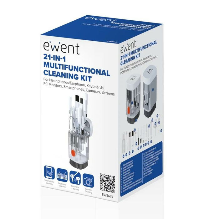 Kit de Nettoyage pour Écrans Ewent 21 en 1 Kit de Nettoyage pour Écrans Ewent 21 en 1