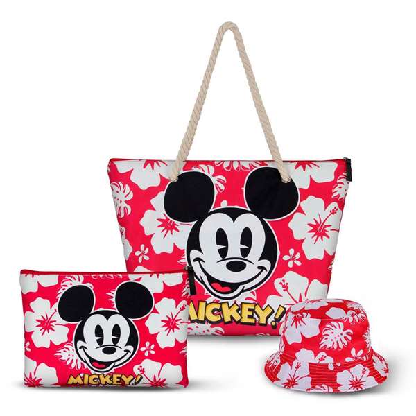 Karactermania Neceser Mickey & Soleil Hawaii 22,5x30,5x2 cm avec fermeture éclair - Nécessaire de plage en polyester Karactermania Neceser Mickey & Soleil Hawaii 22,5x30,5x2 cm avec fermeture éclair - Nécessaire de plage en polyester